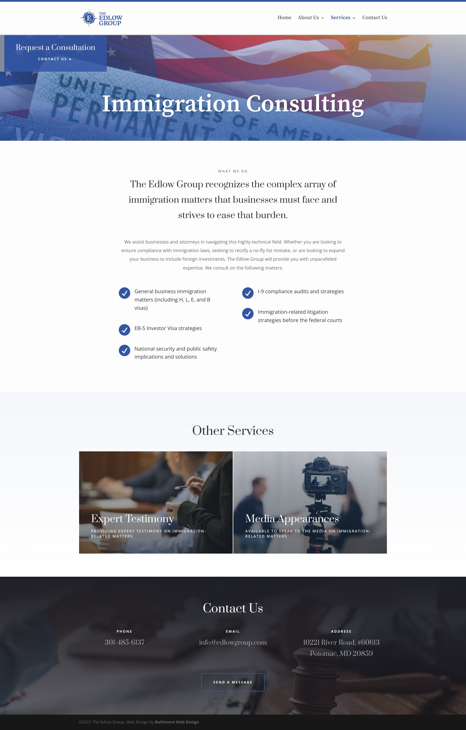 The Edlow Group service page mockup