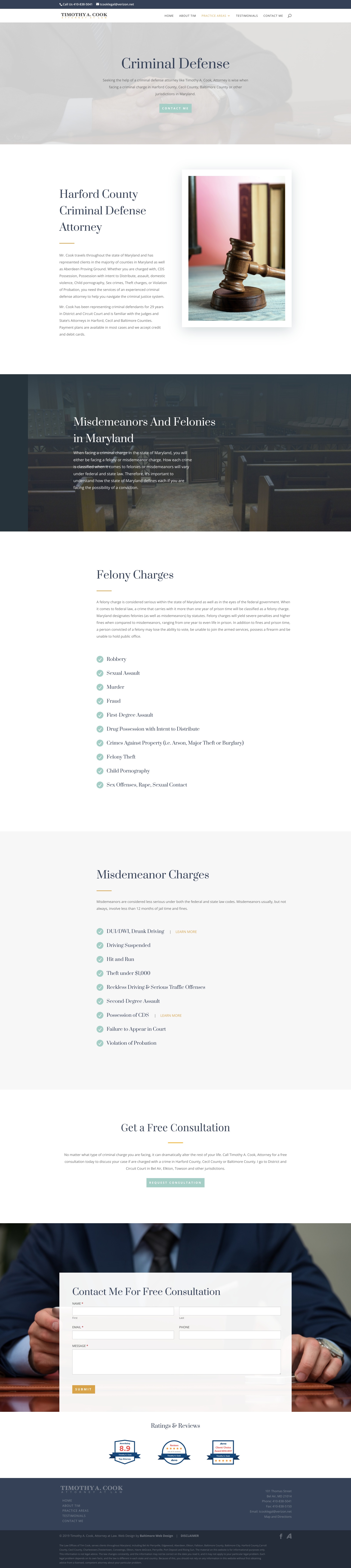 Tim Cook Law service page mockup